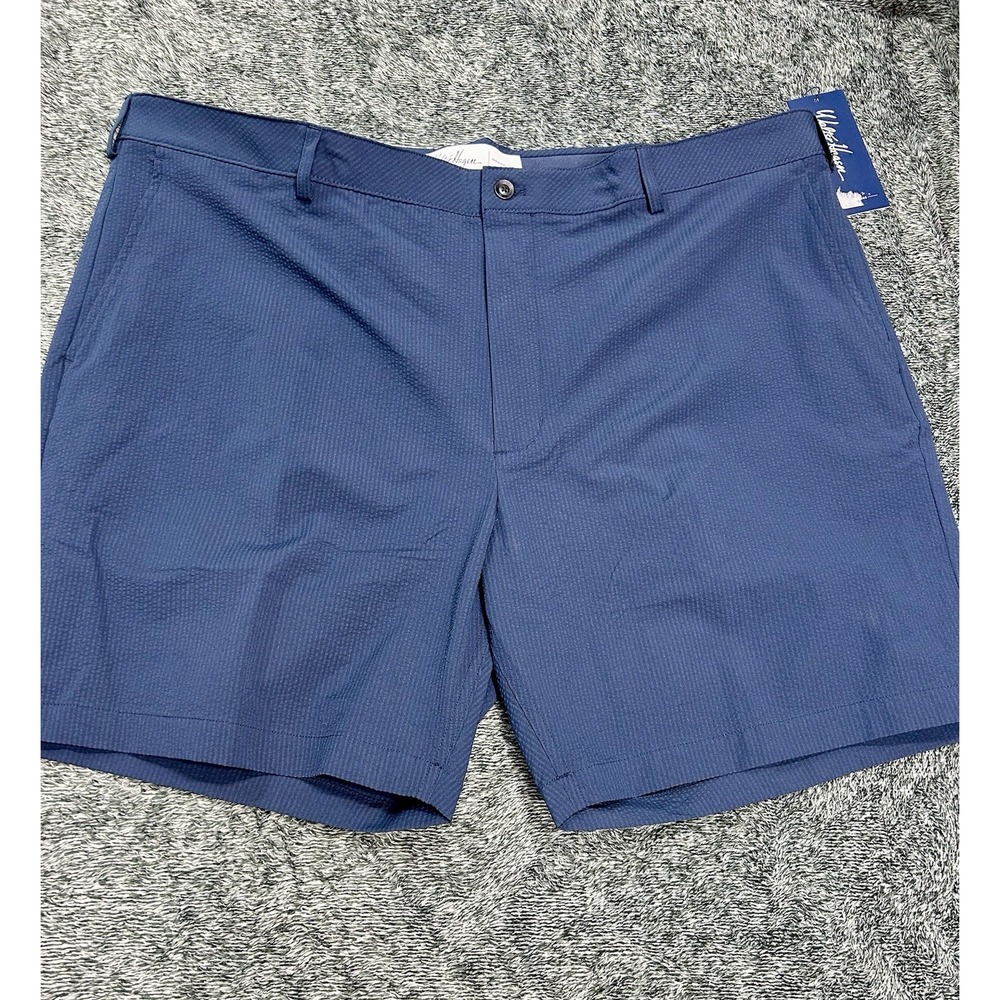 Walter Hagen Clubhouse Seersucker Navy Chino Shorts Size 42 (C3)